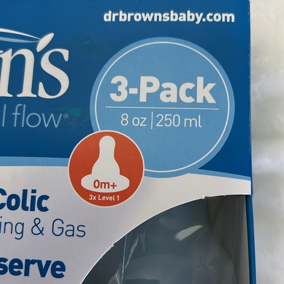 Dr.Brown natural flow 3 pack 8 oz bottles new in box blue - Picture 7 of 9